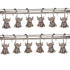 Mini Highland Cow Shower Curtain Hooks, Rust-Proof Stainless Steel