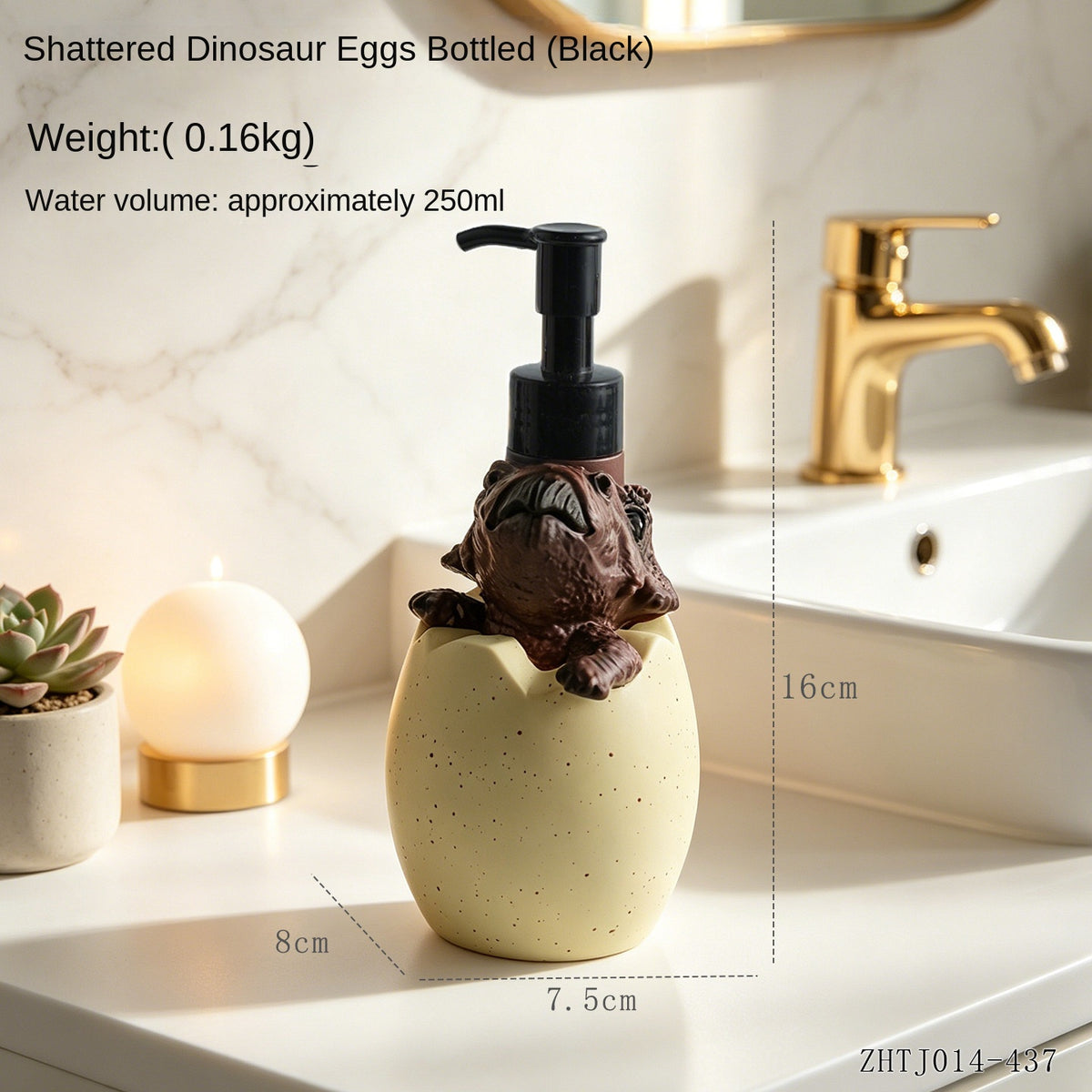 Creative Dinosaur Egg Hatching Squeeze Bottle, Empty Liquid Container for Shampoo, Shower Gel, Soap Dispenser, Bathroom Refill Bottle