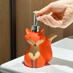 Cute Fox Press Bottle Lotion Bottle for Hotel, Home, Bathroom, Shampoo, Soap, Shower Gel Refill