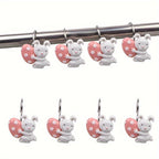 Easter Hand-Painted Resin Cute Egg &amp; Rabbit Bath &amp; Window Curtain Hook Rings
