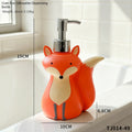Cute Fox Press Bottle Lotion Bottle for Hotel, Home, Bathroom, Shampoo, Soap, Shower Gel Refill