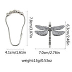 Stainless Steel Large Dragonfly Shower Curtain Rings with Ball Bearing - Bathroom Decor Hooks