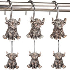 Mini Highland Cow Shower Curtain Hooks, Rust-Proof Stainless Steel