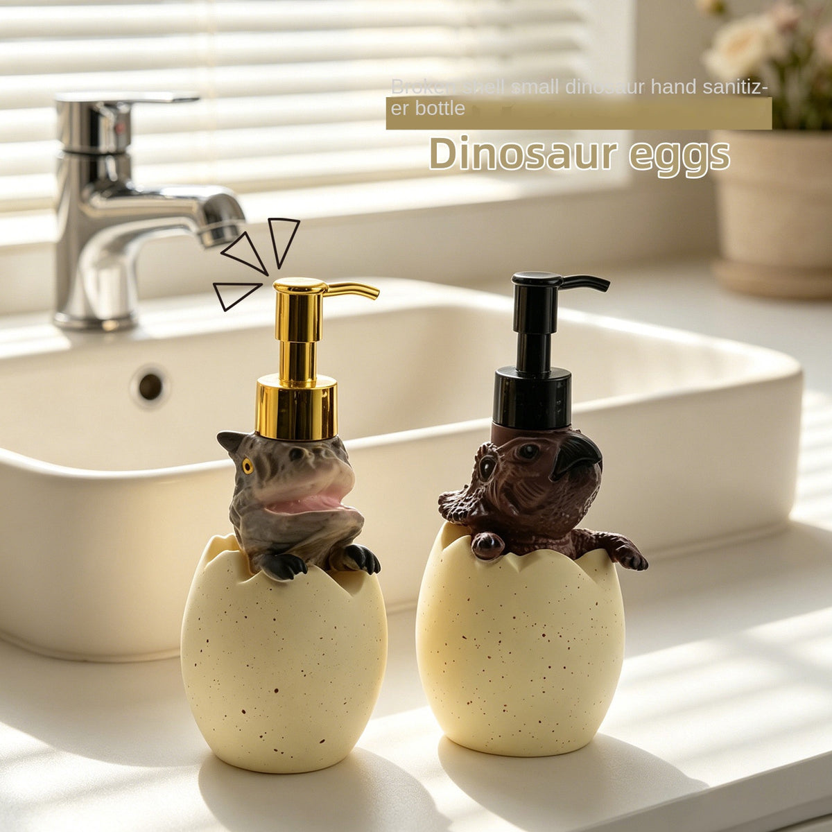 Creative Dinosaur Egg Hatching Squeeze Bottle, Empty Liquid Container for Shampoo, Shower Gel, Soap Dispenser, Bathroom Refill Bottle