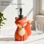 Cute Fox Press Bottle Lotion Bottle for Hotel, Home, Bathroom, Shampoo, Soap, Shower Gel Refill