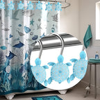 Blue Turtle-Shaped No-Drill Stainless Steel &amp; Resin Wall Hook for Bathroom Shower Curtain