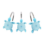 Blue Turtle-Shaped No-Drill Stainless Steel &amp; Resin Wall Hook for Bathroom Shower Curtain